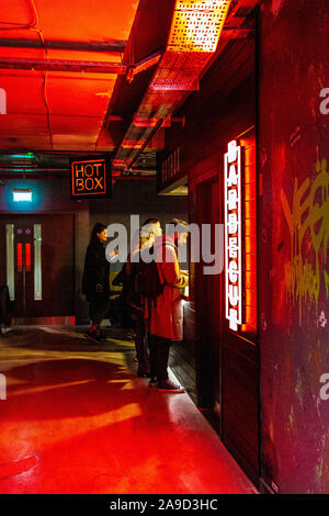 15. November 2019 - Hot-Box-Stand bei der Eröffnung der Markthalle West End, London, Großbritannien Stockfoto