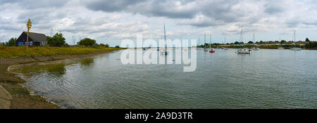 Panoramabild River Crouch von Woodham Ferrers und Hullbridge Stockfoto