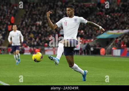 London, Großbritannien. 14 Nov, 2019. Marcus Rashford von England während der UEFA EURO 2020 Qualifikation Gruppe eine Übereinstimmung zwischen England und Montenegro im Wembley Stadium am 14. November 2019 in London, England. (Foto von Matt Bradshaw/) Credit: PHC Images/Alamy leben Nachrichten Stockfoto