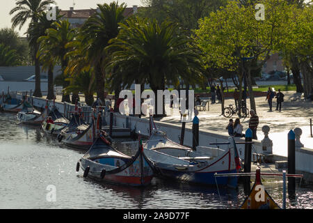 Molicero Boote auf dem zentralen Kanal in Aveiro Portugal Stockfoto