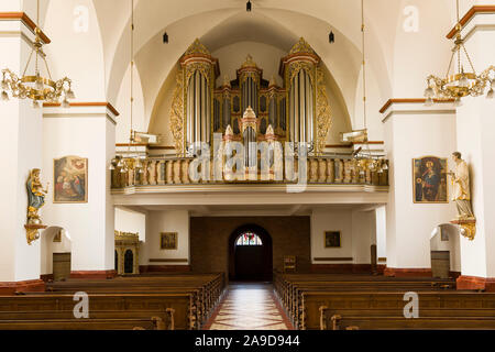 St. Andreas Kirche, Cloppenburg, Innenansicht, Orgel Stockfoto