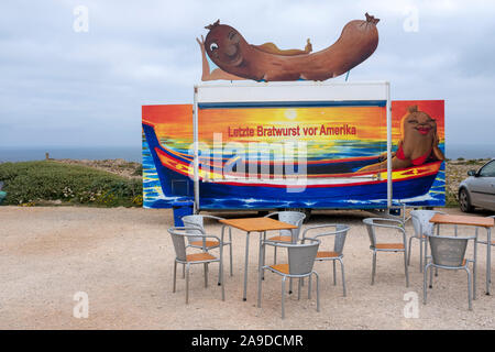 Hot Dog stand bei Cabo de Sao Vincente Stockfoto