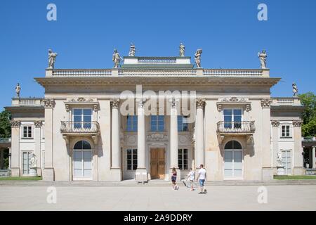 Palac na Wyspie, Lazienki-Palace, Palast auf dem Wasser, Lazienki-Park, Park der Bäder, Warschau, Polen City Palace, Warschau, Polen Stockfoto