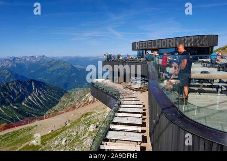 Gipfel Bahnhof der Bergbahn Nebelhorn, Nebelhorn bei Oberstdorf, Allgäu, Schwaben, Bayern, Deutschland Stockfoto