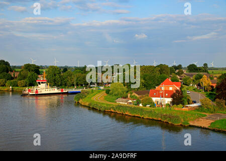 Fähre Kudensee auf dem Nord-Ostsee-Kanal bei Brunsbüttel, Schleswig-Holstein, Deutschland Stockfoto