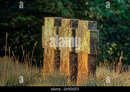 Soldatenfriedhof in Kastel-Staadt, Saartal, Rheinland-Pfalz, Deutschland Stockfoto