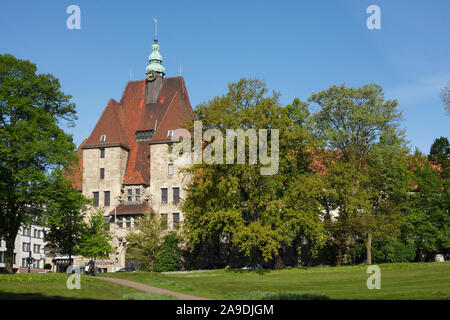 Ehemalige Polizeistation, heute Stadtbibliothek in den Wallanlagen, Bremen, Deutschland, Europa Stockfoto