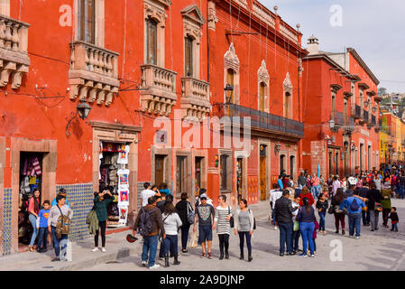 Die historische Innenstadt von San Miguel de Allende, Mexiko Stockfoto
