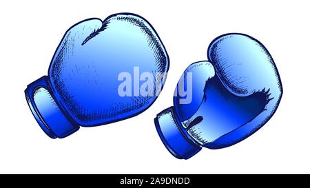 Boxhandschuhe sportliche Ausstattung Farbe Vektor Stock Vektor