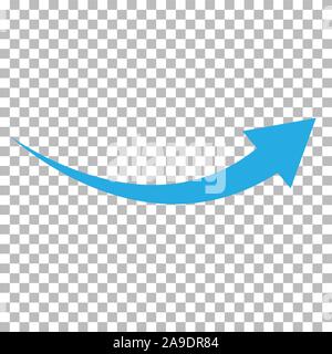 Blaue Pfeilsymbol auf transparentem Hintergrund. Flat Style. arrow logo Konzept. Pfeil Symbol für Ihre Web site Design, Logo, App, UI. Pfeil des dir Stock Vektor