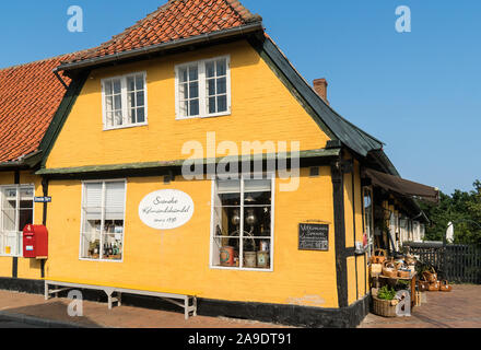 Bornholm Svaneke Købmandshandel, historischen Shop, Stockfoto