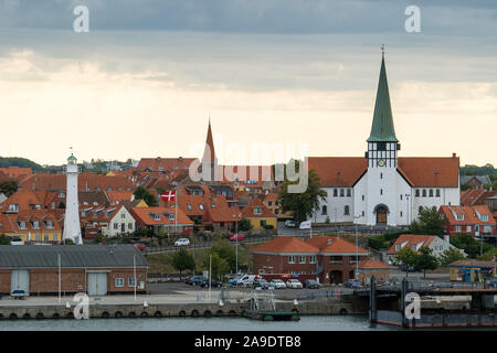 Bornholm, Rønne, Altstadt, Blick von der Fähre Stockfoto