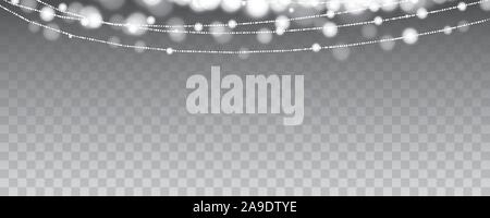 Weihnachtsfeier Leuchten hängen auf transparentem Hintergrund isoliert. Verwenden Sie für Deckel, design Elements, Banner. Stock Vektor