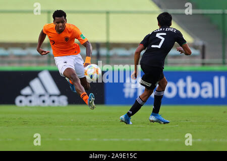 14. November 2019; Bezerrao Stadion, Brasilia, Distrito Federal, Brasilien; FIFA U-17-Weltmeisterschaft 2019 in Brasilien, Mexiko, Niederlande; Jayden Braaf der Niederlande Stockfoto