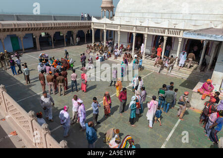 Berühmte Nandgaon Tempel, Mathura, UttarPradesh, Indien Stockfoto