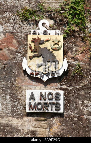 Wappen und Schlag' ein Nos Morts", Bastion VII, Saarlouis, Saarland, Deutschland, Europa Stockfoto