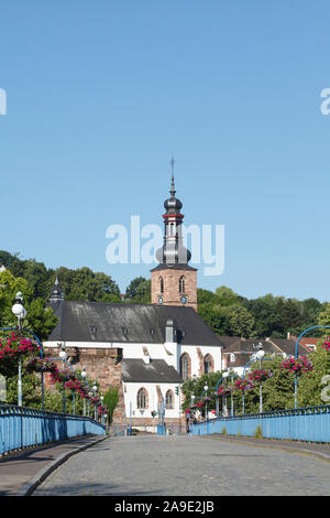 Alte Brücke mit Schloss Kirche, Saarbrücken, Saarland, Deutschland, Europa Stockfoto