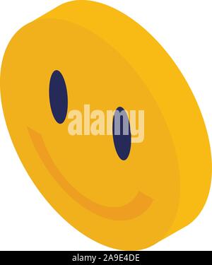 Lächelnd emoji Symbol, isometrische Stil Stock Vektor