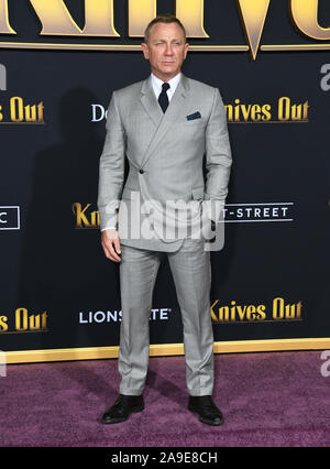 November 14, 2019, Westwood, Kalifornien, USA: 14. November 2019 - Westwood, Kalifornien - Daniel Craig. '' Messer Aus'' Los Angeles Premiere statt im Regency Dorf Theater. Photo Credit: Birdie Thompson/AdMedia (Credit Bild: © Birdie Thompson/AdMedia über ZUMA Draht) Stockfoto