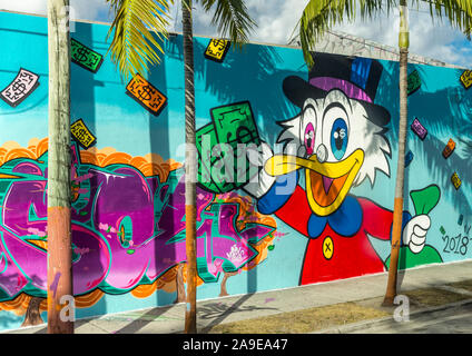 Street Art, Street Art, Wynwood Art District, Wynwood, Miami, Miami-Dade County, Florida, USA, Nordamerika Stockfoto