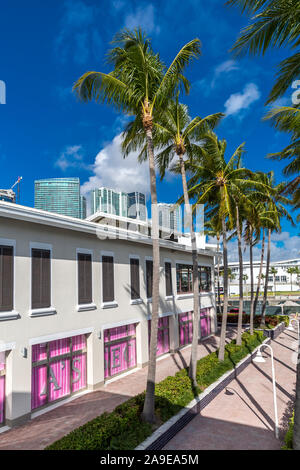 Bayside Marketplace, Shopping Center, Miamarina am Bayside, Biscayne Boulevard, Zentrum der Stadt, Miami, Miami-Dade County, Florida, USA, Nord Stockfoto