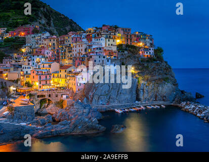 Manarola, Cinque Terre, La Spezia, Ligurien, Italien, Europa Stockfoto