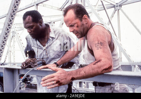 Samuel Jackson, Bruce Willis, harte sterben mit einer Rache, 1995 Stockfoto