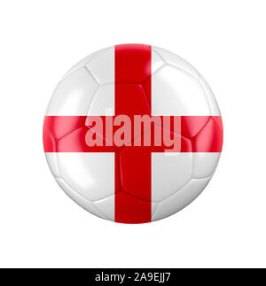 Fußball-Fußball-Kugel mit Flagge von England Stockfoto