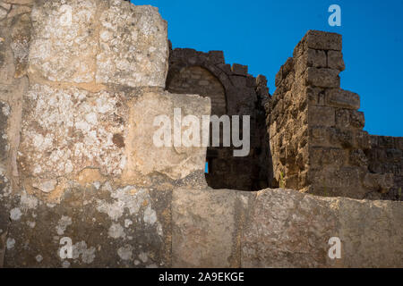 Ajloun Schloss in Nord-westlichen Jordan. Araber und Kreuzfahrer fort. Stockfoto