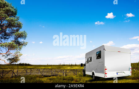 Reisemobil in Skandinavien Stockfoto