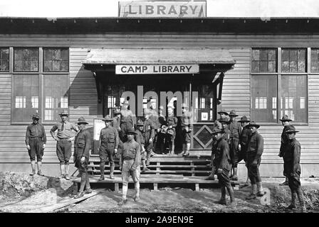 1918 oder 1919 - Bibliotheken - Alabama durch Iowa - A.L.A. Bibliothek, Camp Gordon, Georgien Stockfoto