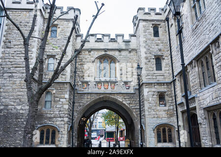 St. John's Gate, Clerkenwell - der ehemalige südliche Eingang zum inneren Viertel von Clerkenwell Priory, Farringdon, London, England, Großbritannien Stockfoto
