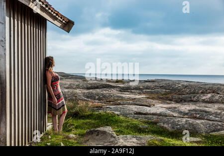 Frau auf dem Archipel Stockfoto