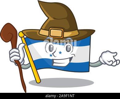 Cartoon Flagge honduras Charakter Hexe isoliert Stock Vektor