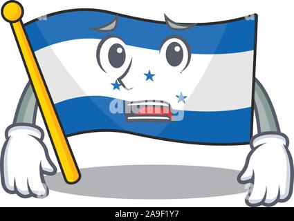 Cartoon Flagge Honduras isoliert im Charakter Angst Stock Vektor