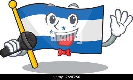 Cartoon Flagge honduras Charakter singen isoliert Stock Vektor