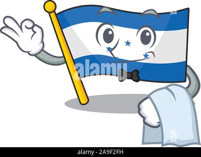 Cartoon Flagge honduras Charakter Kellner isoliert Stock Vektor