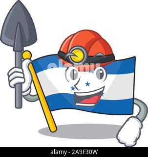 Cartoon Flagge honduras Charakter Miner isoliert Stock Vektor