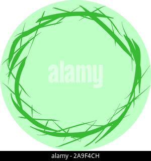 Grüne Grenze, runde Grange Hintergrund. Frame Kulisse für Dekor Design. Abstrakte Darstellung. Staub, unordentlich, Textur Stock Vektor