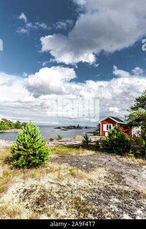 Schweden Haus auf dem Wasser Stockfoto