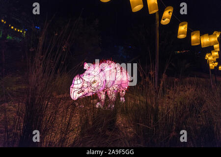 Sydney, Australien - 11. Juni 2016: Vivid Sydney Taronga Zoo. Licht Skulpturen der Tiere an den berühmten Sydney Touristenattraktion Taronga Zoo während Ann Stockfoto