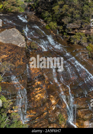 Wentwrth fällt, obere Partie des berühmten Wasserfall in den Blue Mountains Stockfoto