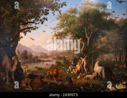 Das Meisterwerk von Wenzel Peter - Adam und Eva im Garten Eden in der Vatikanischen Museen Stockfoto