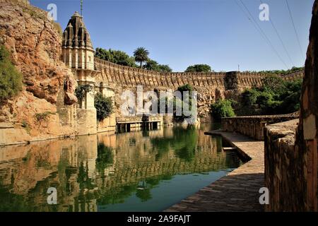 Die chittor Fort oder Chittorgarh ist eine der größten Festungen in Indien. Es ist ein UNESCO Weltkulturerbe. Das Fort wurde die Hauptstadt von Mewar. Stockfoto