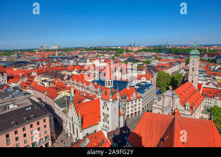 Schöne Luftaufnahme von Architektur in München Stockfoto