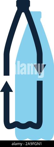 Kunststoff PET Flasche Form recycling Symbol mit Pfeilen. Eco Materialverbrauch Konzept. Satz von Recycling Symbole. Vector Illustration Stock Vektor