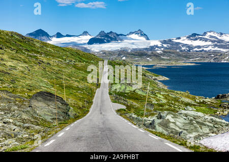 Straße Nr. 55 Auf dem Sognefjell in Jotunheimen/Norwegen Stockfoto