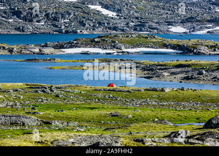 Bergpanorama mit Seen in Jotunheimen Norwegen Stockfoto