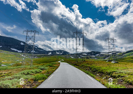 Pass Road Tindevegen in Jotunheimen Norwegen Stockfoto