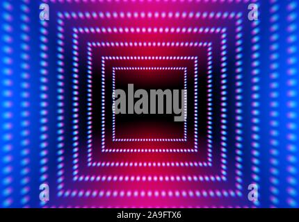 Abstrakte neon Platz mit Raster von glühenden Lichter Stock Vektor